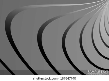 Abstract curved vector metal background illustration - Abstract  silver vector metal background illustration