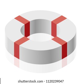 Abstract curved vector shape reminiscent of technological development, nanotechnology component. Isometric brand of scientific institution, research center, laboratories, spatial paradox