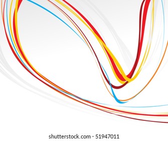 abstract curved wave colorful lines background with the empty space for sample text vector illustration