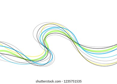 Abstract curved and wave lines background