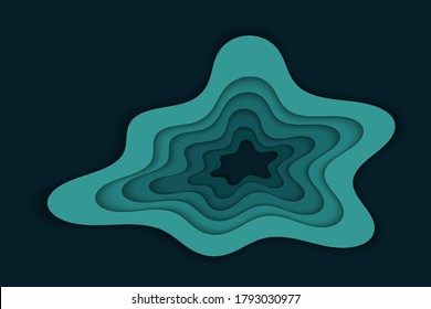 Abstract curved wave template for your design. Vector illustration with curves lines. Wavy paper cut background.