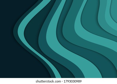 Abstrakte Wellenvorlage für Ihr Design. Vektorgrafik mit Kurven. Wavy-Paper-Schnitthintergrund.