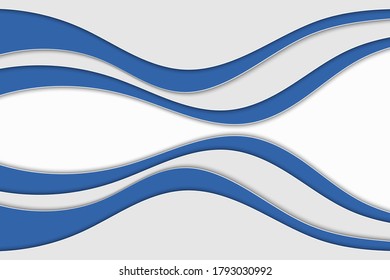 Abstract curved wave template for your design. Vector illustration with curves lines. Wavy paper cut background.