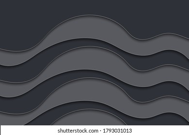 Abstrakte Wellenvorlage für Ihr Design. Vektorgrafik mit Kurven. Wavy-Paper-Schnitthintergrund.