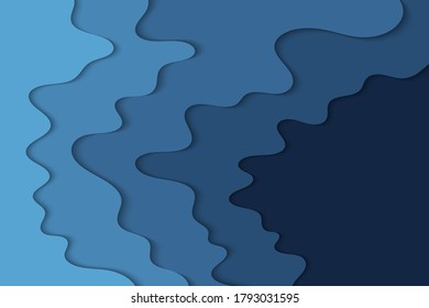 Abstract curved wave template for your design. Vector illustration with curves lines. Wavy paper cut background.
