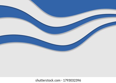 Abstract curved wave template for your design. Vector illustration with curves lines. Wavy paper cut background.