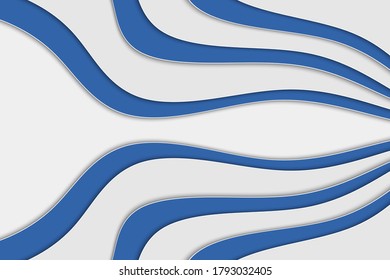 Abstract curved wave template for your design. Vector illustration with curves lines. Wavy paper cut background.