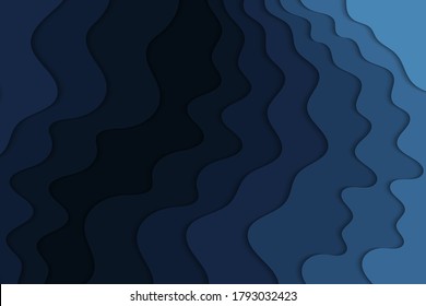 Abstract curved wave template for your design. Vector illustration with curves lines. Wavy paper cut background.