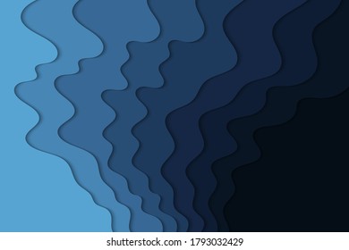 Abstrakte Wellenvorlage für Ihr Design. Vektorgrafik mit Kurven. Wavy-Paper-Schnitthintergrund.