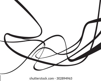 abstract curved waves background black and white