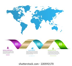 abstract curved waves tape, vector illustration for business concept, seminars, presentation of data, web element and printing.
