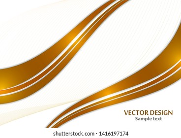 Abstract curved wavy lines with shadow, smooth stripe. Colorful shiny waves with lines created with the blend tool. Vector illustration for your design.