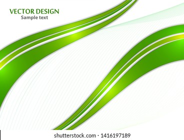 Abstract curved wavy lines with shadow, smooth stripe. Colorful shiny waves with lines created with the blend tool. Vector illustration for your design.