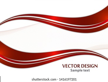 Abstract curved wavy lines with shadow, smooth stripe. Colorful shiny waves with lines created with the blend tool. Vector illustration for your design.