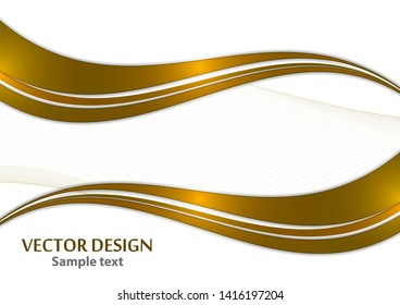 Abstract curved wavy lines with shadow, smooth stripe. Colorful shiny waves with lines created with the blend tool. Vector illustration for your design.