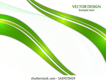 Abstract curved wavy lines with shadow, smooth stripe. Colorful shiny waves with lines created with the blend tool. Vector illustration for your design.