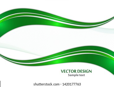 Abstract curved wavy lines with shadow, smooth stripe. Colorful shiny waves with lines created with the blend tool. Vector illustration for your design.