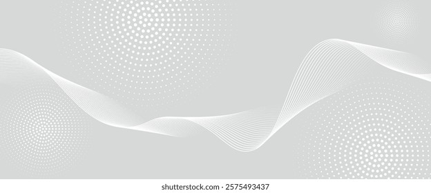 abstract Curved wavy lines tech futuristic motion background technology line stripe isolated science digital flowing black line, . abstract grey and white technology blend smooth wave lines