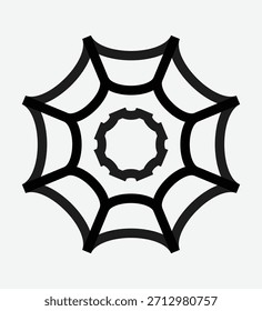 Abstrato curvo web como estrutura geométrica com simetria radial em camadas e negrito linework