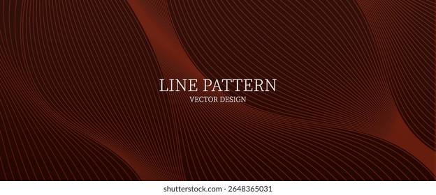 Abstractas patrón de línea blanca curvada sobre fondo rojo. Diseño de Vector mínimo para tecnología, presentación, póster, folleto o Diseño web.