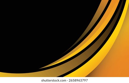 Fondo de negocios de líneas de gradiente amarillo curvado Abstractas