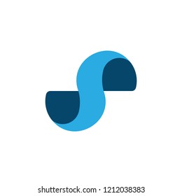 abstract curves 3d wavy shape logo 