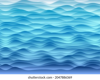 Curvas abstractas de fondo. Curvas suaves con gradientes de colores azul claro. Ilustración vectorial creativa.