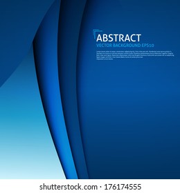 Abstract Curves Blue Background Vector Design. Blue Color Gradient Waves. Brochure template. Gradient curves design abstract background, blue color, digital, brochure, template, art