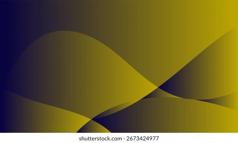 Curvas Abstractas, degradado azul y dorado