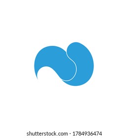 abstract curves blue wave 3d flat design logo vector