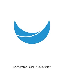 abstract curves blue wavy symbol logo vector