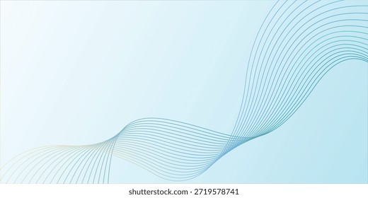 El fondo de degradado de diseño ondulado de líneas azul claro de las curvas Abstractas para presentaciones, medios digitales o aplicaciones decorativas mejora el atractivo visual 162 caracteres