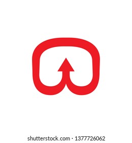 abstract curves line arrow simple logo vector