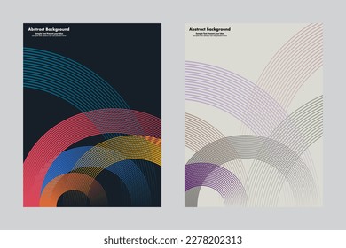 Abstract curves and lines background, vector geometric graphic design, cover wallpaper backdrop vertical banner poster website business cards layout templates, minimalist, layers overlapping 