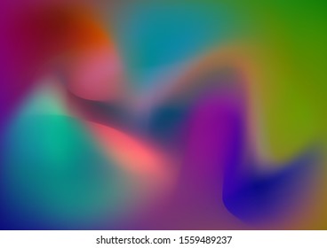 Abstract Curves and Lines. Creative Neon Pink, Blue, Violet Background. Modern Digital Pattern with Fluid Shapes. Minimal Watercolor Layout. Light Template for Cover, Poster, Banner, Greeting Card.