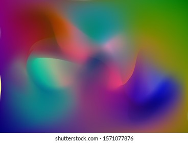 Abstract Curves and Lines. Creative Neon Pink, Blue, Violet Background. Light Template for Cover, Poster, Banner, Greeting Card. Modern Digital Pattern with Fluid Shapes. Minimal Watercolor Layout.
