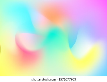Abstract Curves and Lines. Creative Neon Pink, Blue, Violet Background. Minimal Watercolor Layout. Light Template for Cover, Poster, Banner, Greeting Card. Modern Digital Pattern with Fluid Shapes.