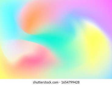 Abstract Curves and Lines. Creative Neon Pink, Blue, Violet Background. Minimal Watercolor Layout. Modern Digital Pattern with Fluid Shapes. Light Template for Cover, Poster, Banner, Greeting Card.