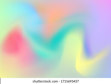 Abstract Curves and Lines. Light Template for Cover, Poster, Banner, Greeting Card. Minimal Watercolor Layout. Modern Digital Pattern with Fluid Shapes. Creative Neon Pink, Blue, Violet Background.