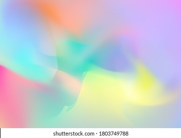 Abstract Curves and Lines. Light Template for Cover, Poster, Banner, Greeting Card. Minimal Watercolor Layout. Creative Neon Pink, Blue, Violet Background. Modern Digital Pattern with Fluid Shapes.