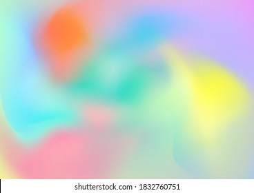 Abstract Curves and Lines. Modern Digital Pattern with Fluid Shapes. Minimal Watercolor Layout. Light Template for Cover, Poster, Banner, Greeting Card. Creative Neon Pink, Blue, Violet Background.