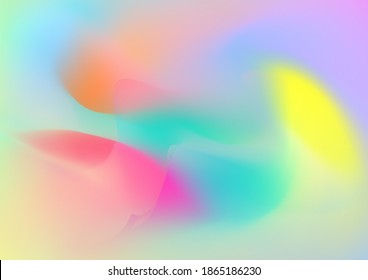 Abstract Curves and Lines. Modern Digital Pattern with Fluid Shapes. Light Template for Cover, Poster, Banner, Greeting Card. Creative Neon Pink, Blue, Violet Background. Minimal Watercolor Layout.