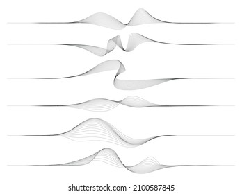 abstract curves modern design elements vector illustration set