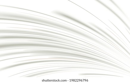 Abstract curves on the white background. Vector Abstract shiny metal wave design element on white background. Science or technology design, energy, science, music. Vector illustration EPS10.