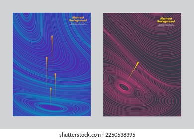 Abstract curves and thin lines background, geometric vector design, jumping out of the hole, cover posters wallpaper backdrop business cards websites layout templates, minimal, space, sky