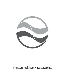 abstract curves wavy circle logo vector