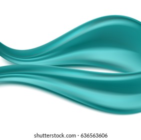 abstract curvy aqua waves on white background. vector illustration