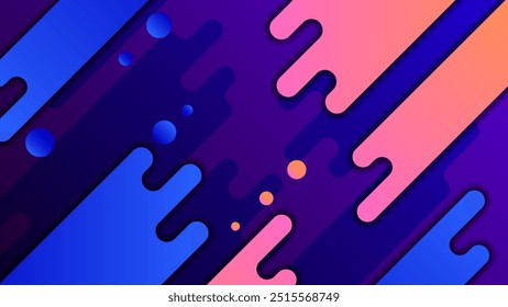 Abstract curvy colorful gradient background in modern style