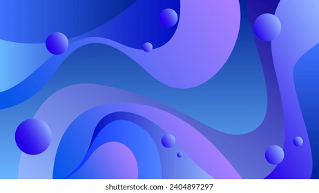 Abstract curvy gradient background with blue modern color combination