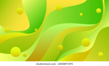 Abstract curvy gradient background with green modern color combination	